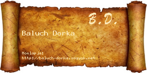 Baluch Dorka névjegykártya